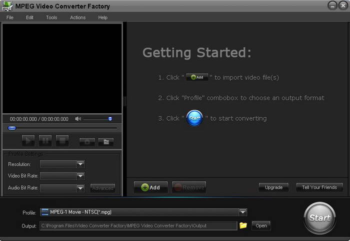 Free MPEG Video Converter Factory