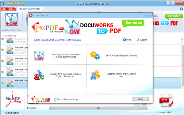 DocuWorks转换到PDF转换器