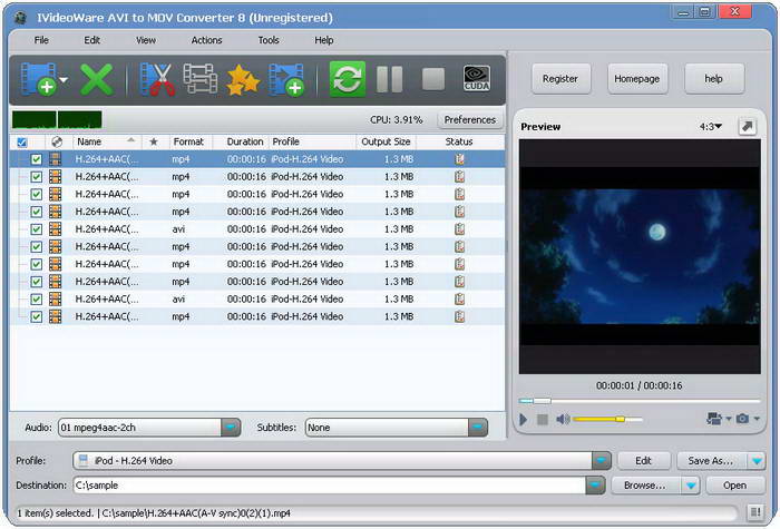 IVideoWare AVI to MOV Converter