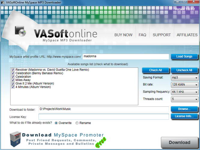 MySpace MP3 Downloader