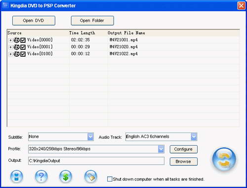 Kingdia DVD to PSP Converter