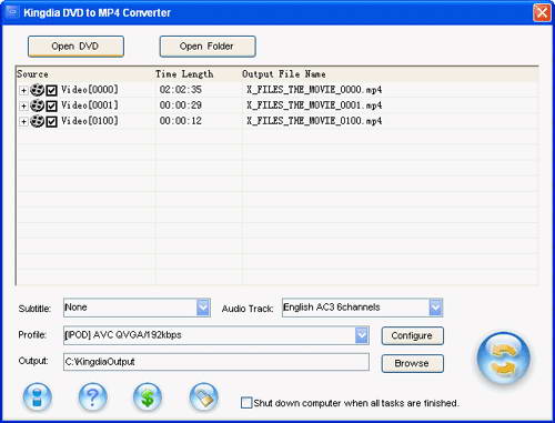 Kingdia iPod/PSP/3GP/MP4/AVI Video Converter