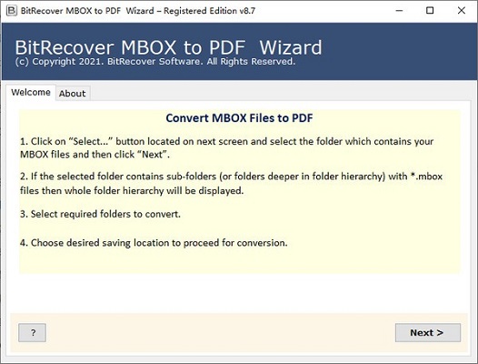 BitRecover MBOX to PDF Wizard