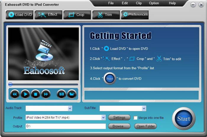 Eahoosoft DVD to iPod Converter