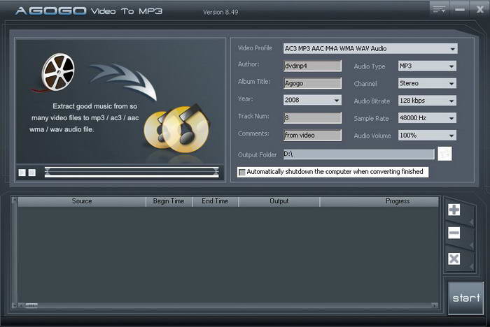 Agogo Video to MP3 Converter