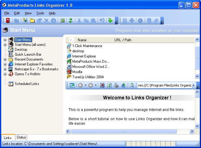 Links Organizer