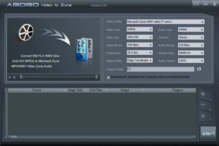 Agogo Video To Zune Converter