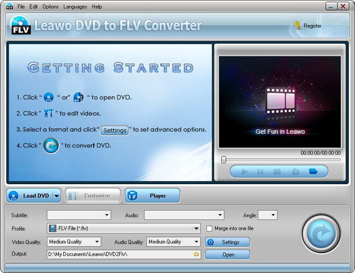 Leawo Free DVD to FLV Converter