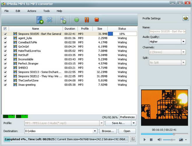 4Media MP4 to MP3 Converter