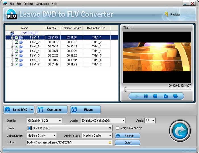 Leawo DVD to FLV Converter