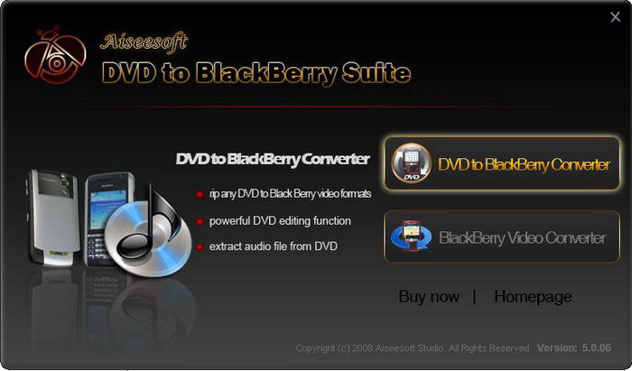 Aiseesoft DVD to BlackBerry Suite