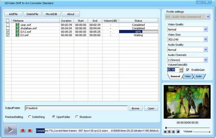 DDVideo SWF to AVI/MPEG Converter Standard