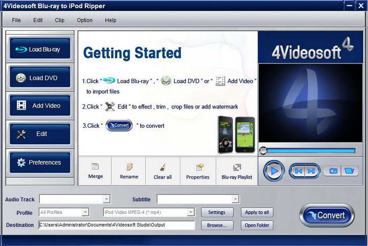 4Videosoft Blu-ray to iPod Ripper