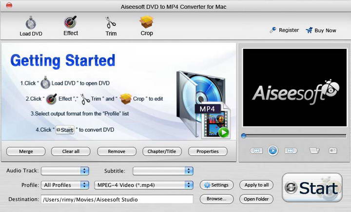 Aiseesoft DVD to MP4 Converter for Mac