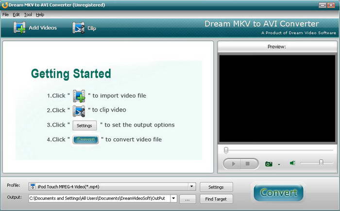 Dream MKV to AVI Converter