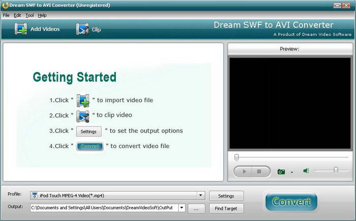 Dream SWF to AVI Converter