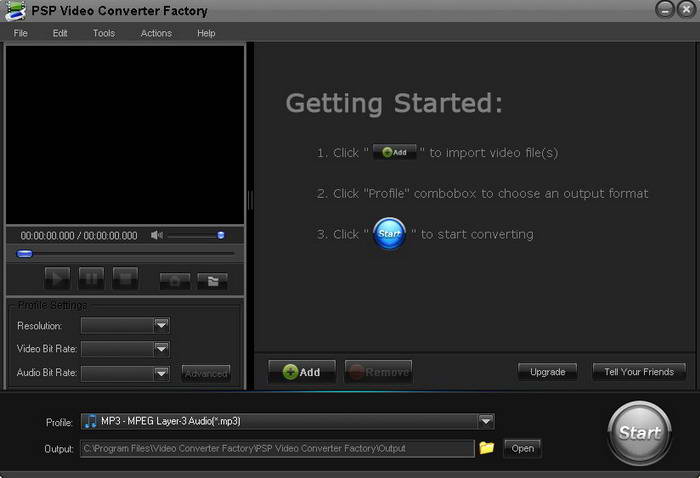 Free PSP Video Converter Factory