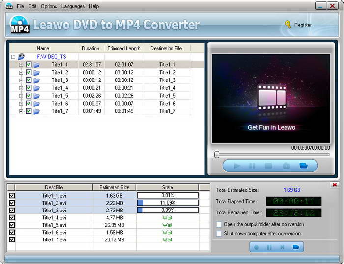 Leawo DVD to MP4 Converter