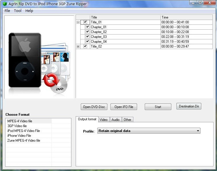 Agrin Rip DVD to iPod iPhone 3GP Ripper