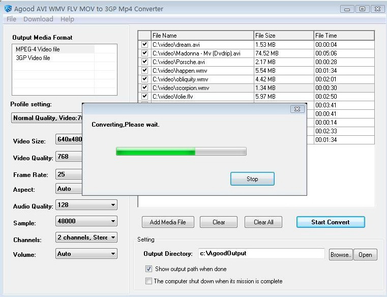 Agood AVI FLV MOV to 3GP Mp4 Converter