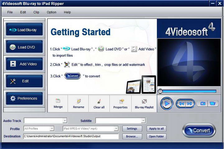 4Videosoft Blu-ray to iPad Ripper