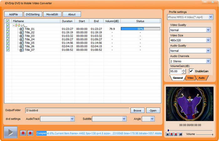 iDVDrip DVD to Mobile Converter
