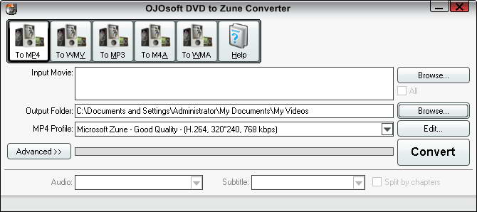 OJOsoft DVD to Zune Converter