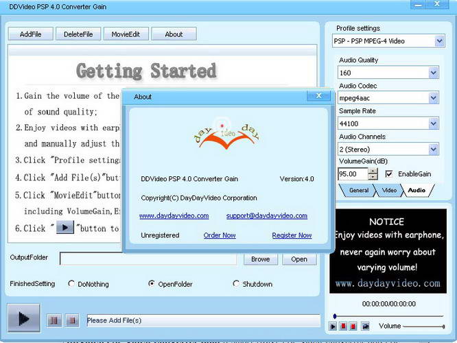 DDVideo PSP Video Converter Gain