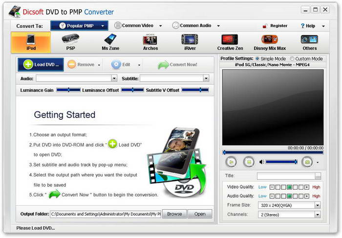 Dicsoft DVD to PMP Converter