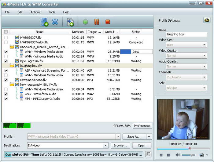 4Media FLV to WMV Converter