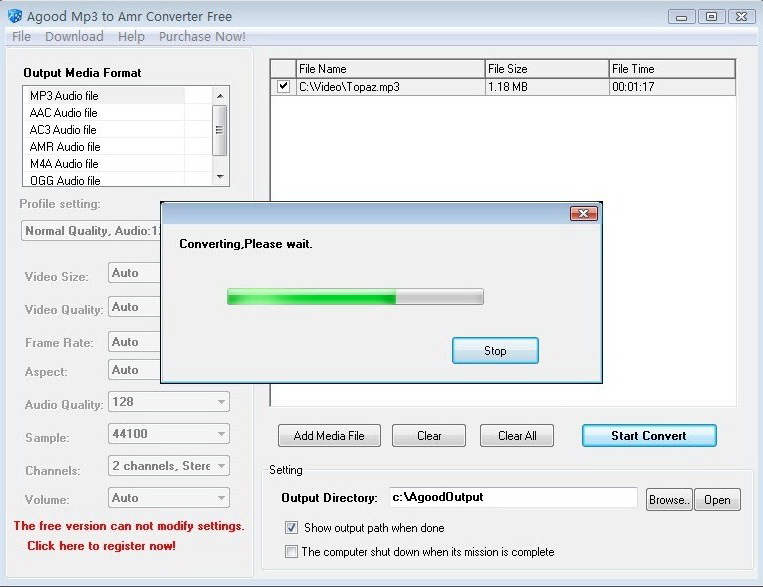 Agood Mp3 to Amr Converter Free