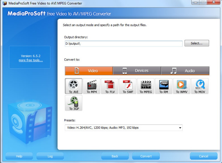 MediaProSoft Free Video to AVI/MPEG Converter