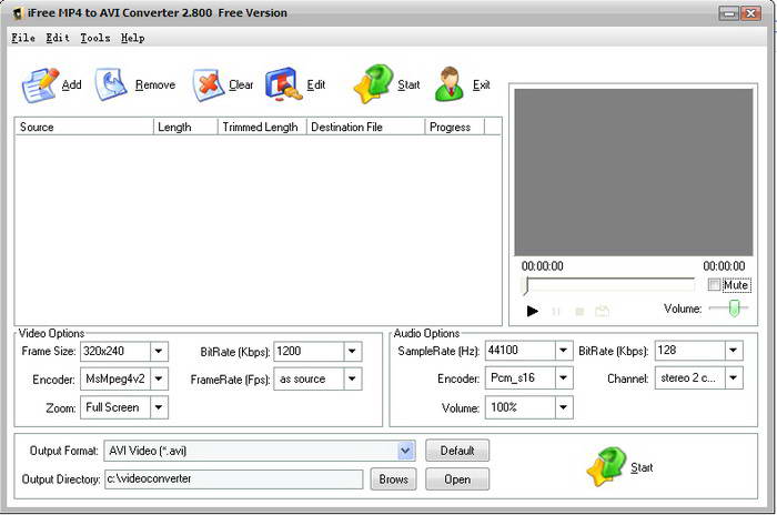 iFree MP4 to AVI Converter