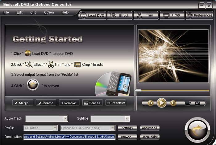 Emicsoft DVD to Gphone Converter