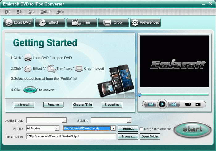 Emicsoft DVD to iPod Converter