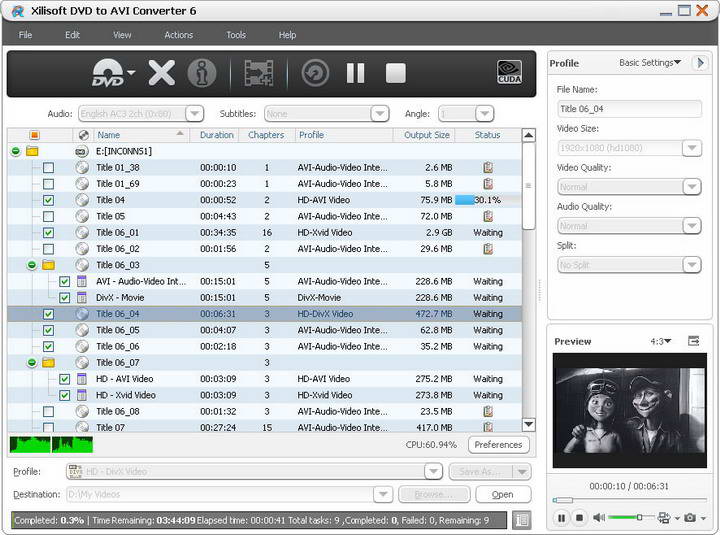 Xilisoft DVD to AVI Converter