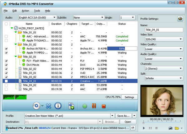 4Media DVD to MP4 Converter