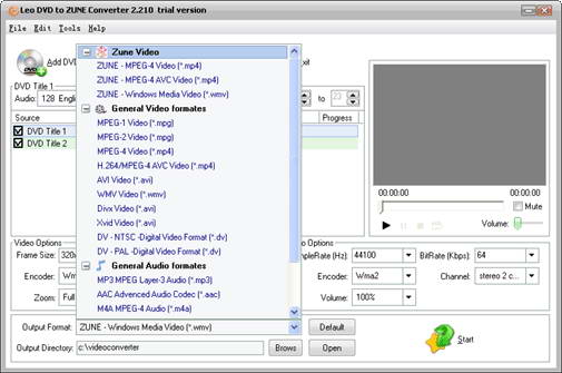 Leo DVD to ZUNE Converter