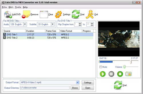 Cute DVD to MKV Converter