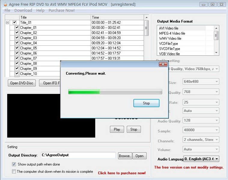 Agree Free Rip DVD to AVI WMV MPEG4