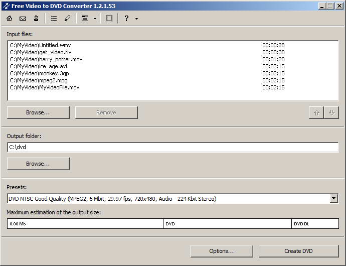 dvdvideosoft Free Video to DVD Converter
