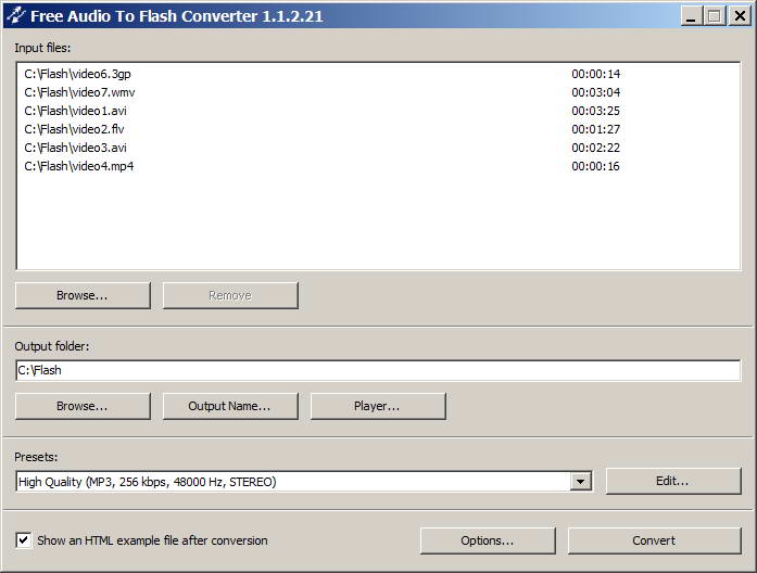 dvdvideosoft Free Audio to Flash Converter