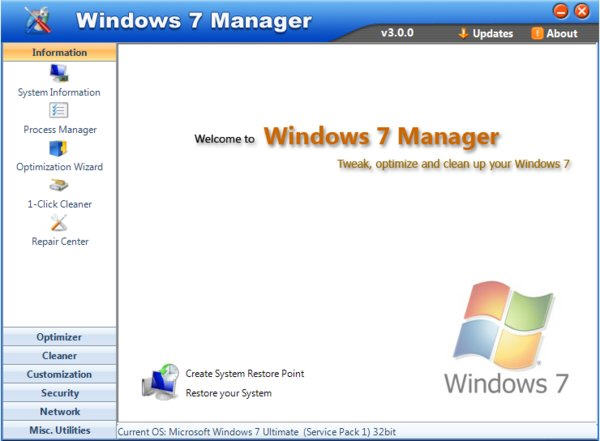 Win7总管  Yamicsoft Windows7 Manager