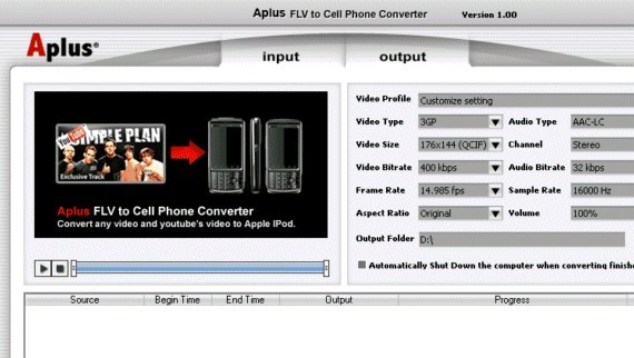 flv转3gp格式转换器Aplus FLV to 3GP Converter