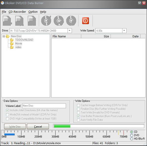 Okoker DVD/CD Data Burner