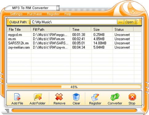 Crystal MP3 TO RM Converter