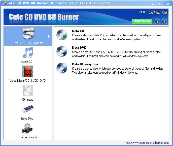 Cute CD DVD BD Burner Express