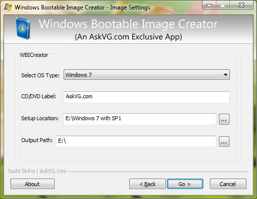 Windows Bootable Image Creator