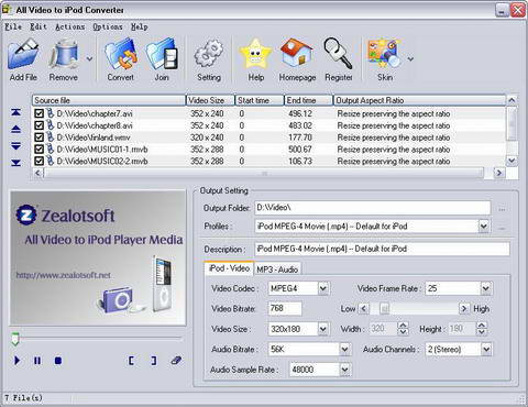 zealotsoft All Video to iPod Converter