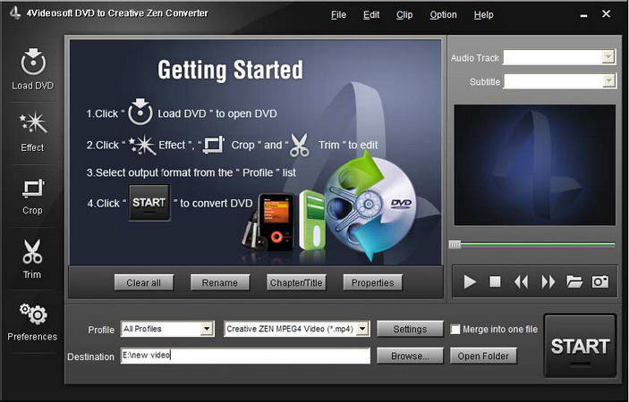 4Videosoft DVD to Creative Zen Converter